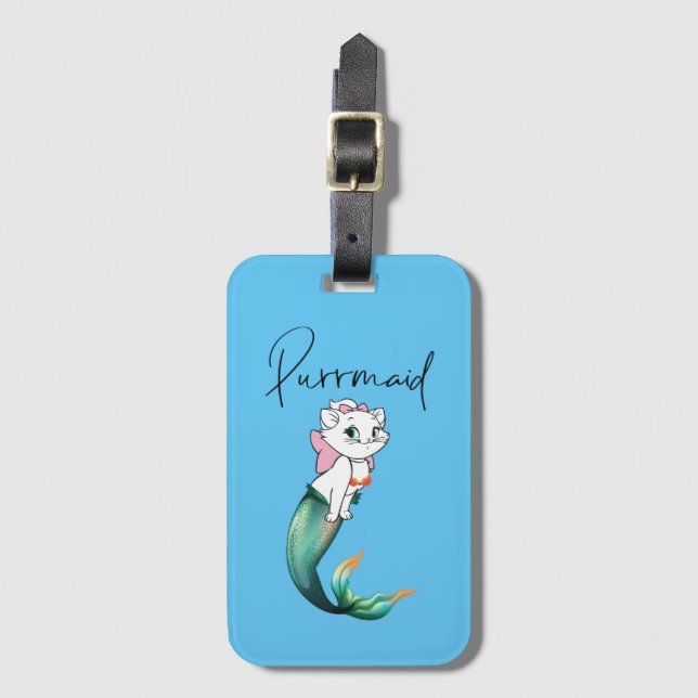 Niedlich Kitten Purrmaid - Fun Mermaid Cat Design Gepäckanhänger (Vorderseite Vertikal)