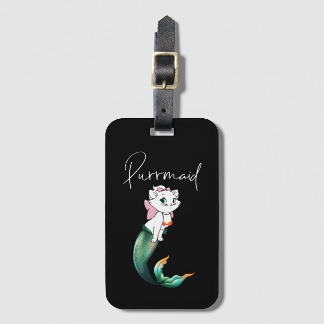 Niedlich Kitten Purrmaid - Fun Mermaid Cat Design Gepäckanhänger (Vorderseite Vertikal)