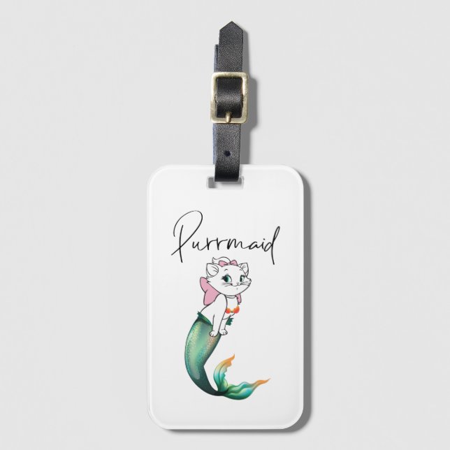 Niedlich Kitten Purrmaid - Fun Mermaid Cat Design Gepäckanhänger (Vorderseite Vertikal)