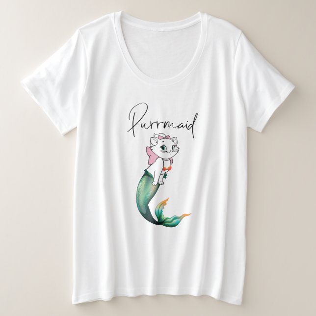 Niedlich Kitten Purrmaid - Fun Mermaid Cat Design Große Größe T-Shirt (Design vorne)