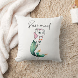Niedlich Kitten Purrmaid - Fun Mermaid Cat Design Kissen