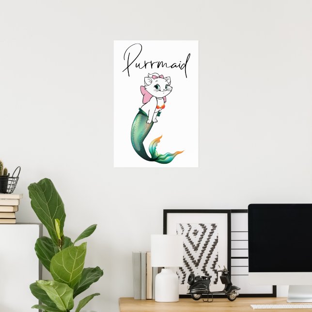 Niedlich Kitten Purrmaid - Fun Mermaid Cat Design Poster (Heimbüro)