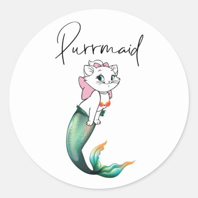 Niedlich Kitten Purrmaid - Fun Mermaid Cat Design Runder Aufkleber (Vorderseite)