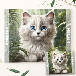 Niedlich Kitten Ragdoll Cat Jungle Pflanze Individ Puzzle