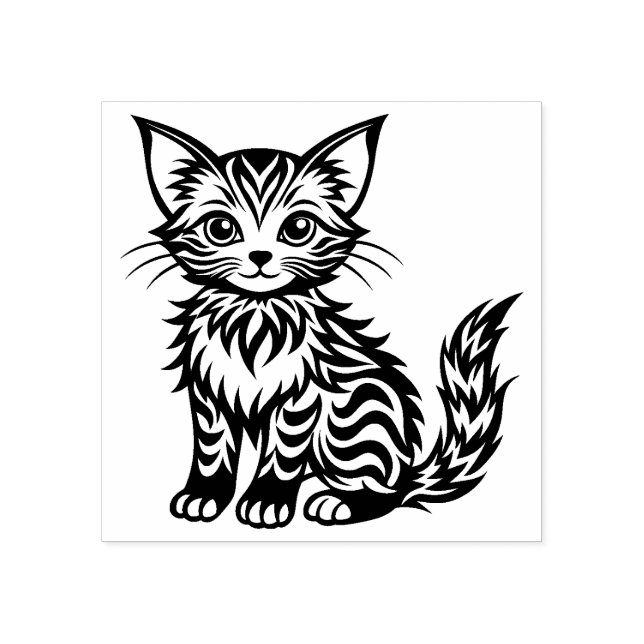 Niedlich Kitten Rubber Briefmarke Gummistempel (Prägung)
