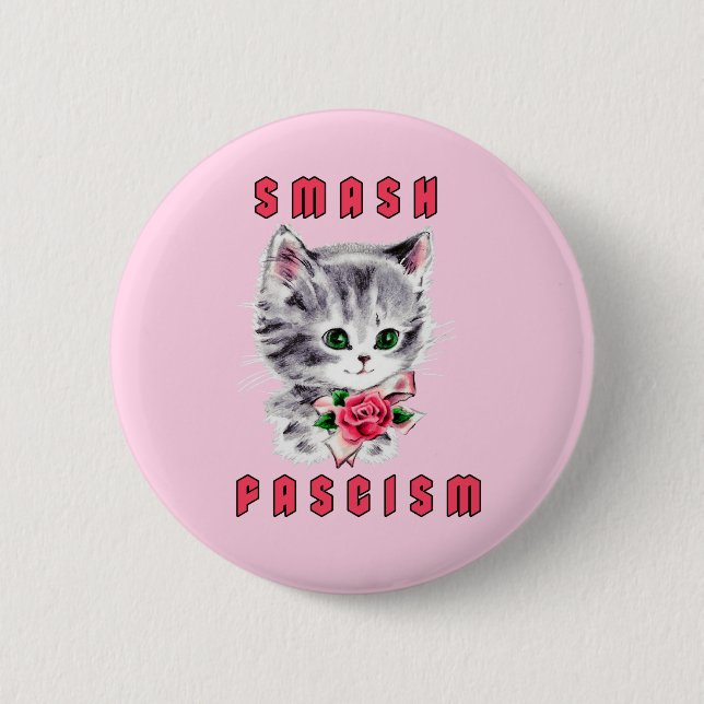 Niedlich Kitten - Schmutz Faschismus Button (Vorderseite)