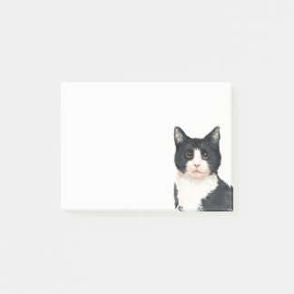 Niedlich Kitten Schwarz-weiße Wasserfarbenkatze Post-it Klebezettel