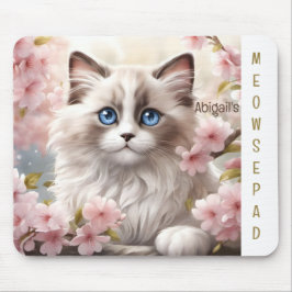 Niedlich Kitten Spring Pink Sakura Name Mousepad