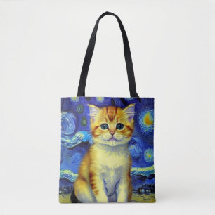 Niedlich Kitten Starry Night Van Gogh