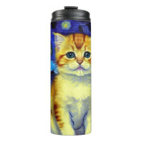 Niedlich Kitten Starry Night Van Gogh