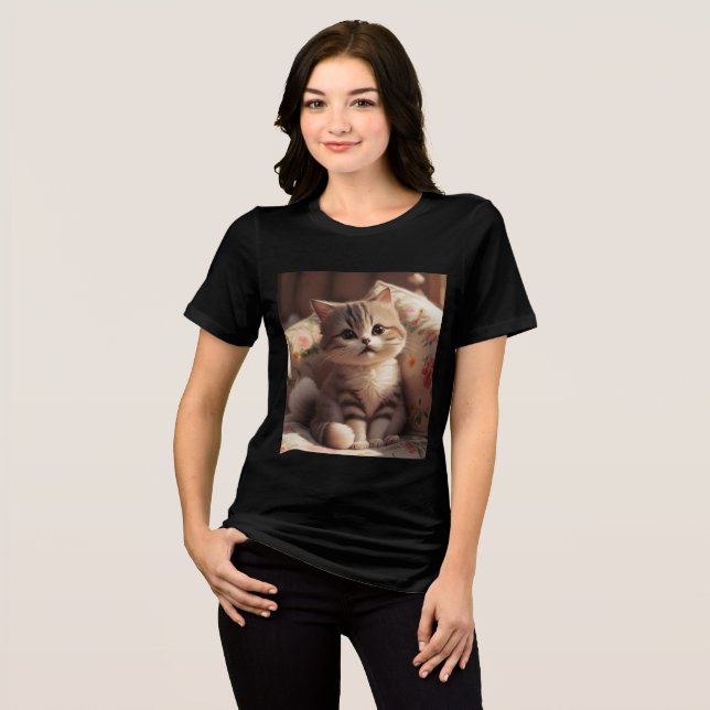 Niedlich Kitten Style Mode Tri-Blend Shirt (Vorderseite voll)