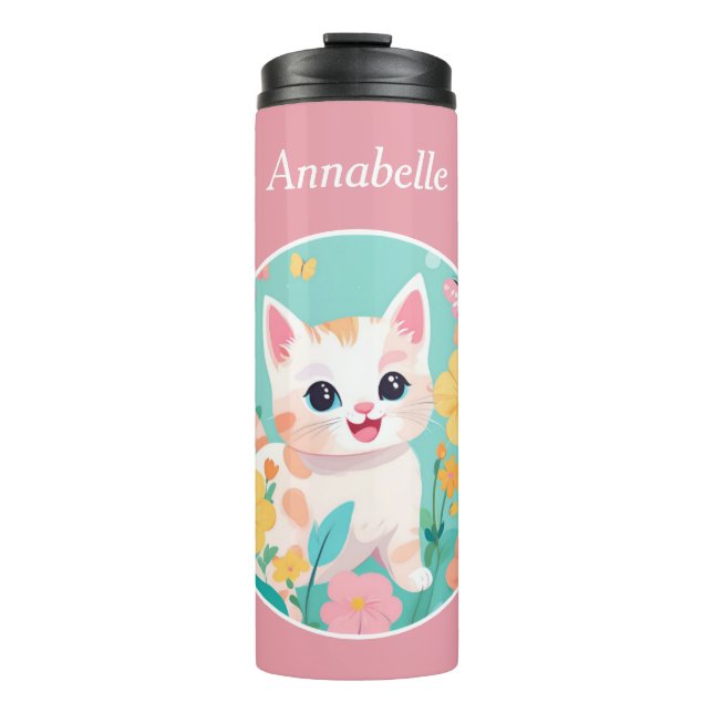 Niedlich Kitten Thermosbecher (Vorderseite)