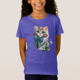 Niedlich Kitten und Butterfly T-Shirt