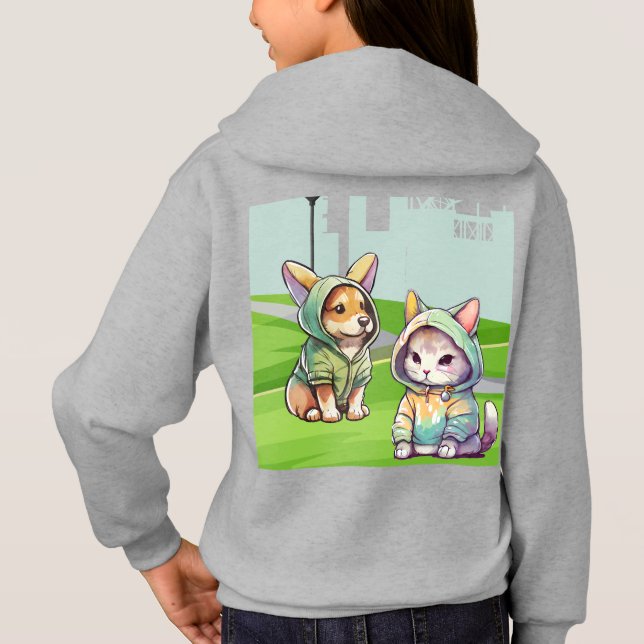 Niedlich Kitten und der beste Freund Hoodie (Rückseite)