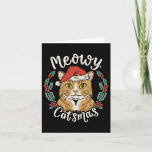 Niedlich Kitten Weihnachts-Weihnachtsmannmütze Meo Karte