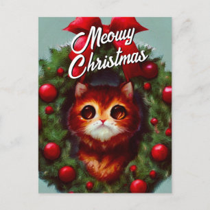 Niedlich Kitten Weihnachtsfeiertag Postkarte
