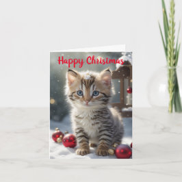 Niedlich Kitten Weihnachtskarte Karte