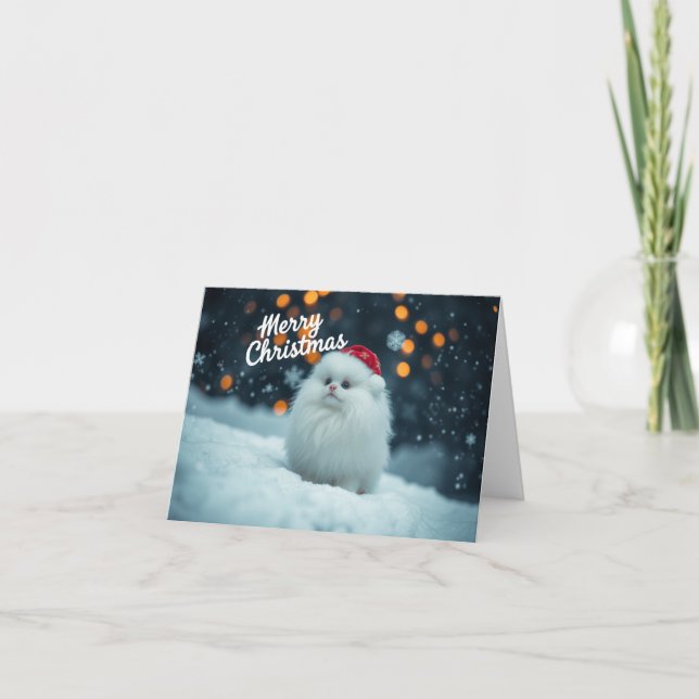 Niedlich Kitten Xmas Card Dankeskarte (Vorderseite)