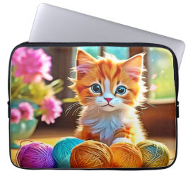Niedlich Kitten Yarn Laptopschutzhülle