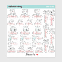 Niedlich Kittens Individuelle Name Labels | Schule