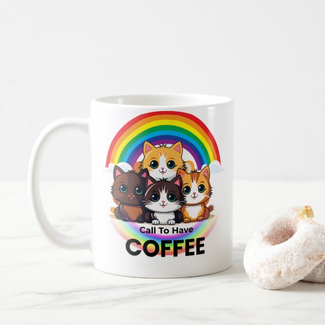 Niedlich Kittens Kaffee Tasse: Adorable Cat Lover  Kaffeetasse (Mit Donut)