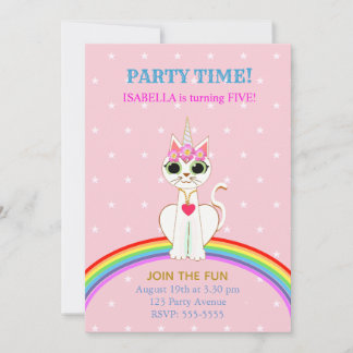 Niedlich Kitticorn Geburtstagsparty Einladung