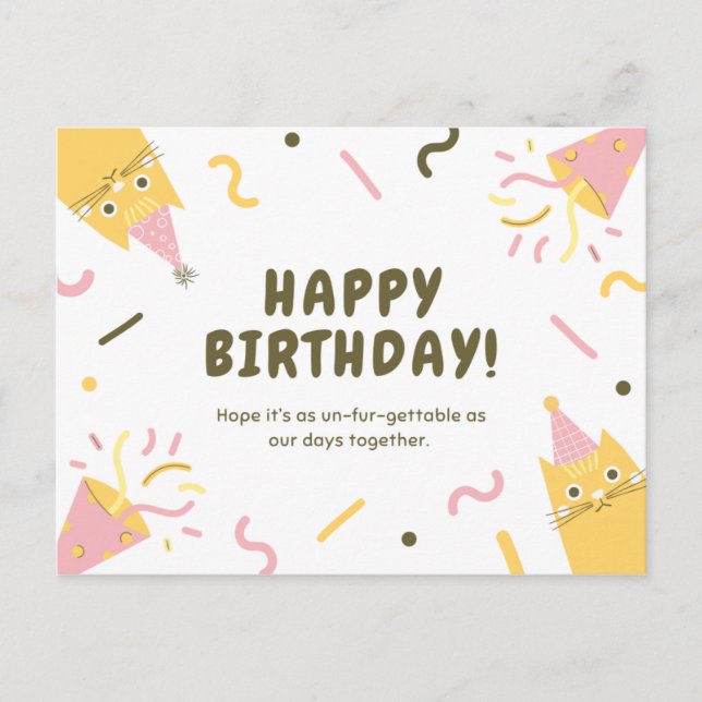 Niedlich Kitty Birthday Postkarte (Vorderseite)