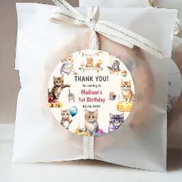 Niedlich Kitty Cat 1. GeburtstagsParty Geschenkanhänger