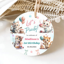 Niedlich Kitty Cat 1. GeburtstagsParty Geschenkanhänger