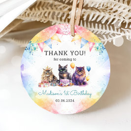 Niedlich Kitty Cat 1. GeburtstagsParty Geschenkanhänger