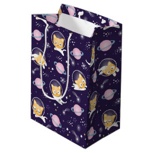 Niedlich Kitty Cat Astronauten Muster Mittlere Geschenktüte