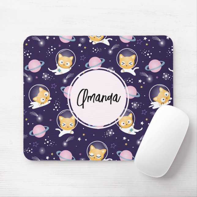Niedlich Kitty Cat Astronauten Muster Mousepad (Mit Mouse)
