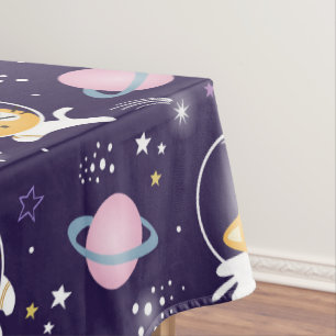 Niedlich Kitty Cat Astronauten Muster Tischdecke
