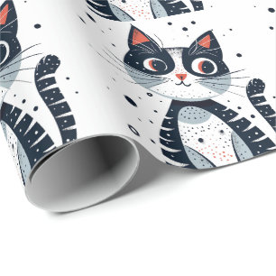 Niedlich Kitty Cat Baby Dusche Geschenkpapier