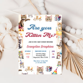 Niedlich Kitty Cat Baby Dusche Party Einladung