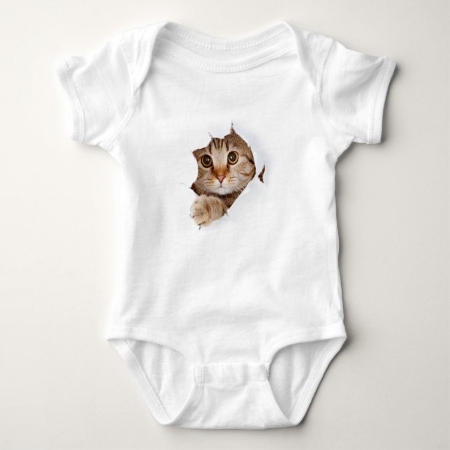 Niedlich Kitty Cat Baby T - Shirt - Personalisiert (Vorderseite)