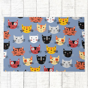 Niedlich Kitty Cat Blue Fußmatte