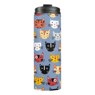 Niedlich Kitty Cat Blue Thermosbecher
