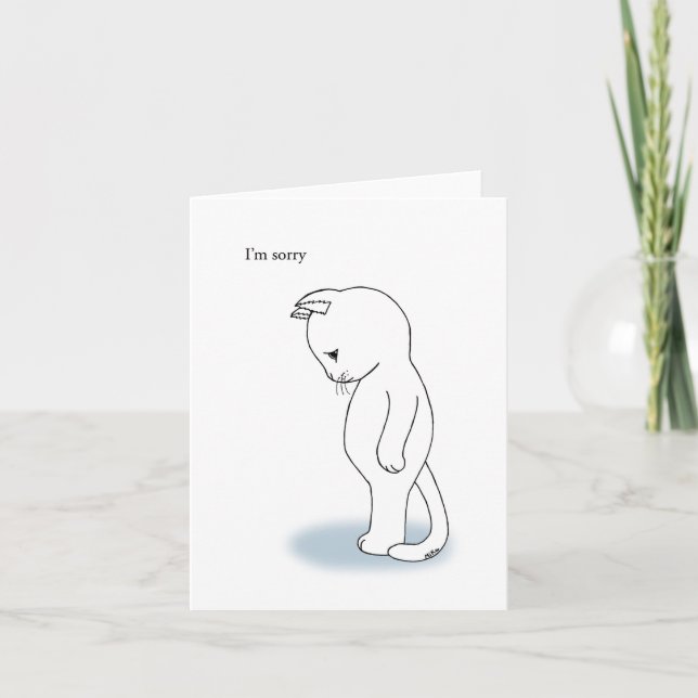 Niedlich Kitty Cat Entschuldigung Bitte verzeihen  Karte (Vorderseite)