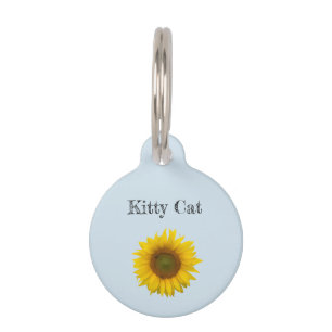 Niedlich Kitty Cat Gelbe Sonnenblume Haustiermarke