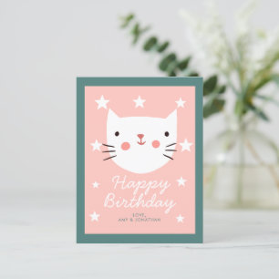 Niedlich Kitty Cat Happy Birthday Postkarte