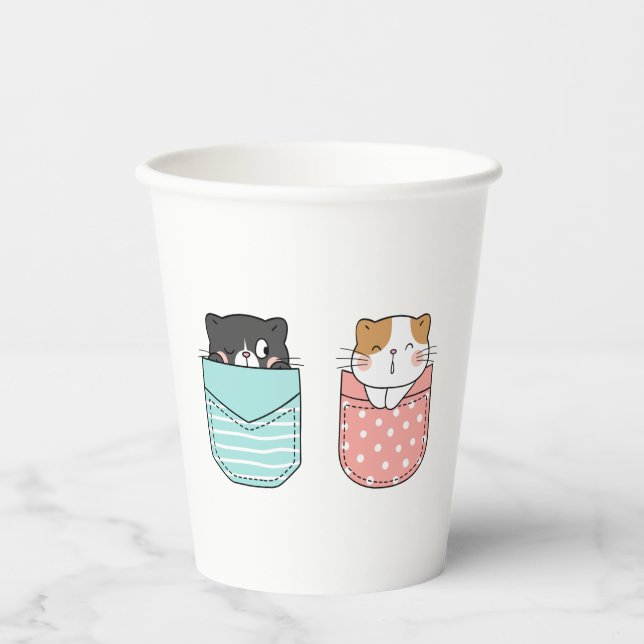 Niedlich Kitty Cat Pappbecher (Vorderseite)