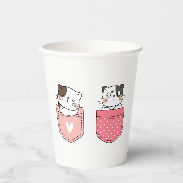 Niedlich Kitty Cat Pappbecher (Vorderseite)
