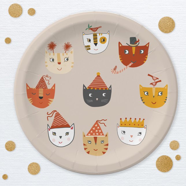 Niedlich Kitty Cat Pappteller (Cute kitty cat themed party paper plate)