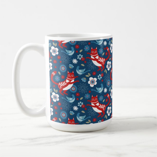Niedlich Kitty Cat Pattern Kaffeetasse (Links)