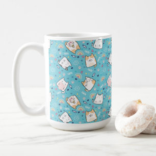 Niedlich Kitty Cat Pattern Whimsical Kaffeetasse