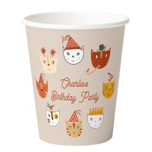 Niedlich Kitty Cat Personalisiert Geburtstag Pappbecher