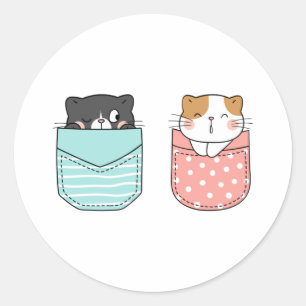 Niedlich Kitty Cat Runder Aufkleber