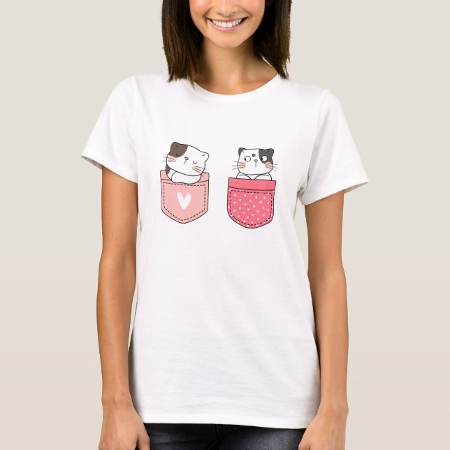 Niedlich Kitty Cat T-Shirt (Vorderseite)