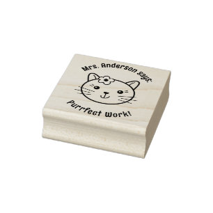 Niedlich Kitty Cat Teacher Rewards Gummistempel